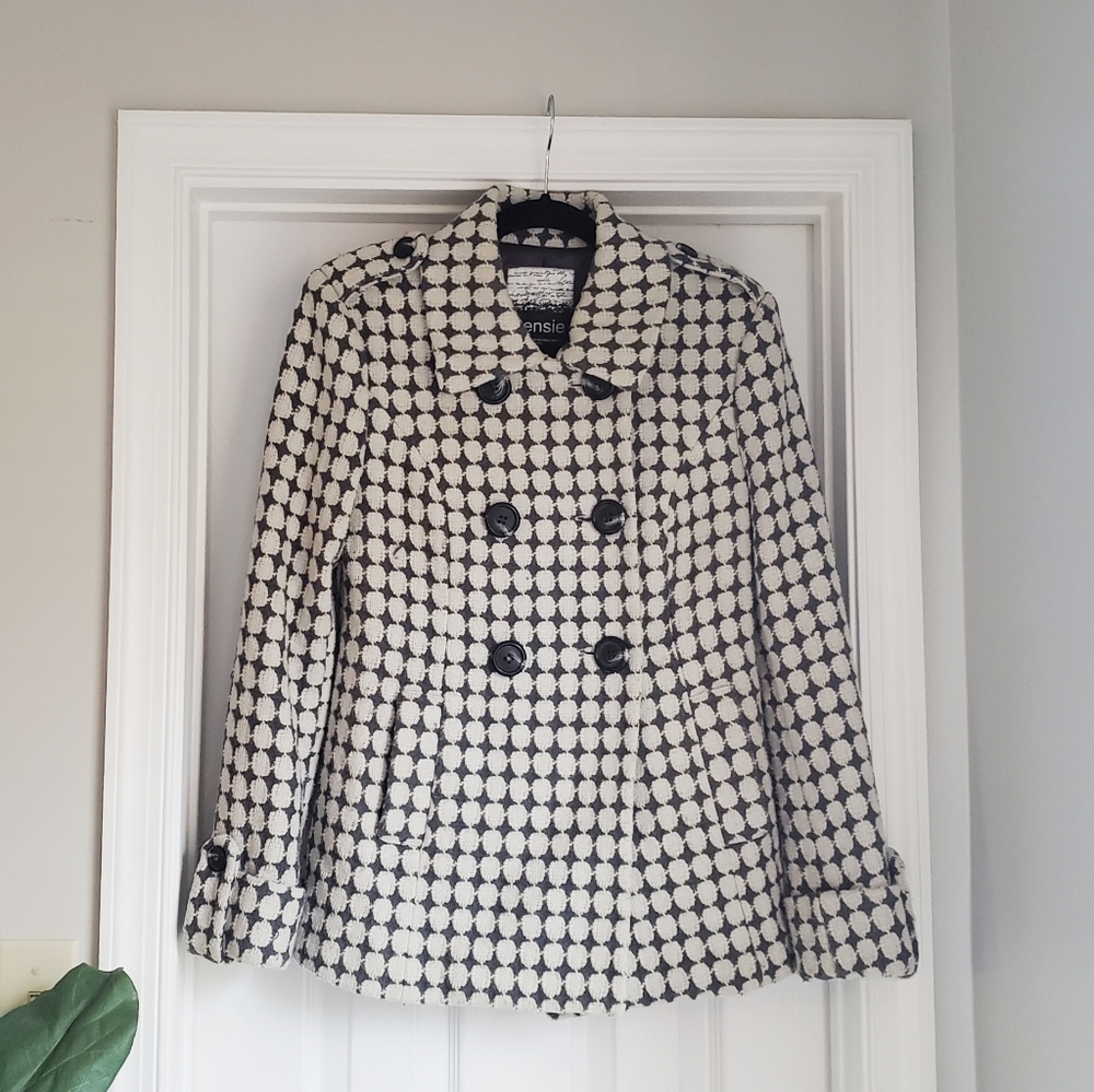 Kensie Peacoat Houndstooth in Size S